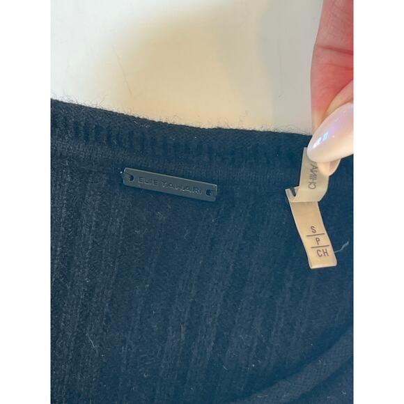 Elie Tahari Shoulderless Wool Cashmere Ribbed Shirt Womens Small Minimalist - Picture 15 of 16